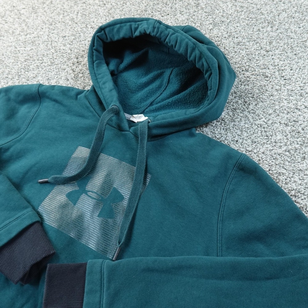 Under Armour Hoodie Mens S Green Fleece Pullover Sweatshirt‎ Graphic Workout Gym